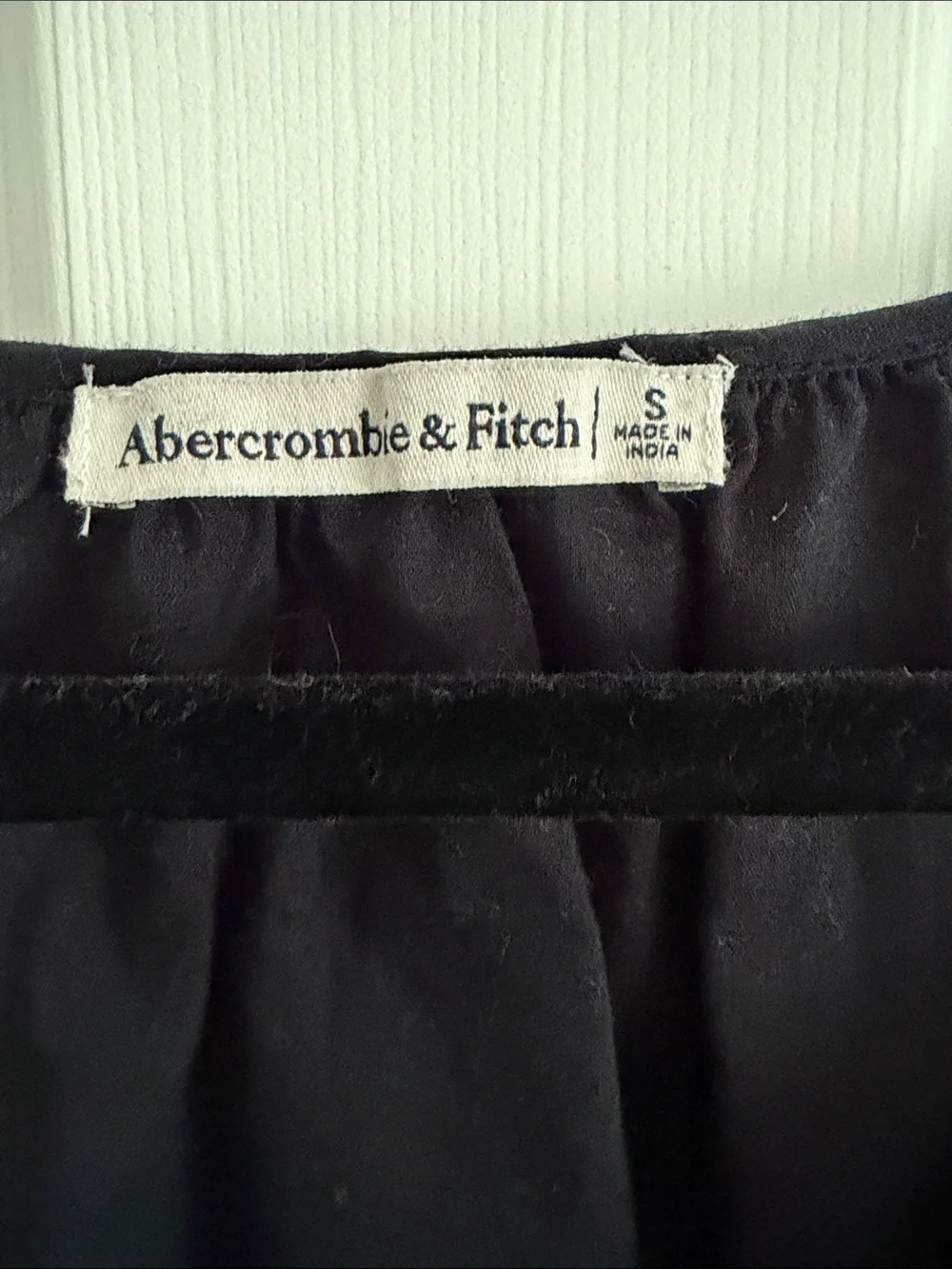 Abercrombie & Fitch Black Peasant Blouse with Puff Sleeves